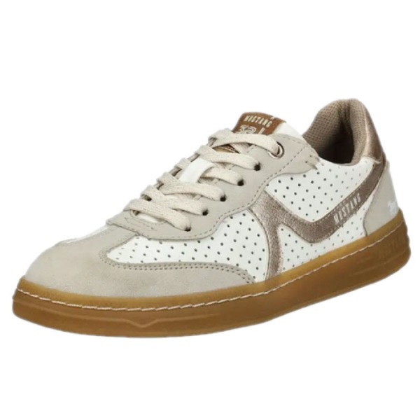 MUSTANG Schnürhalbschuh Damen beige