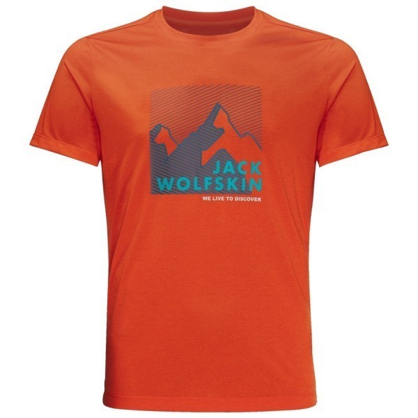 JACK WOLFSKIN Hiking Graphic T-Shirt Herren orange