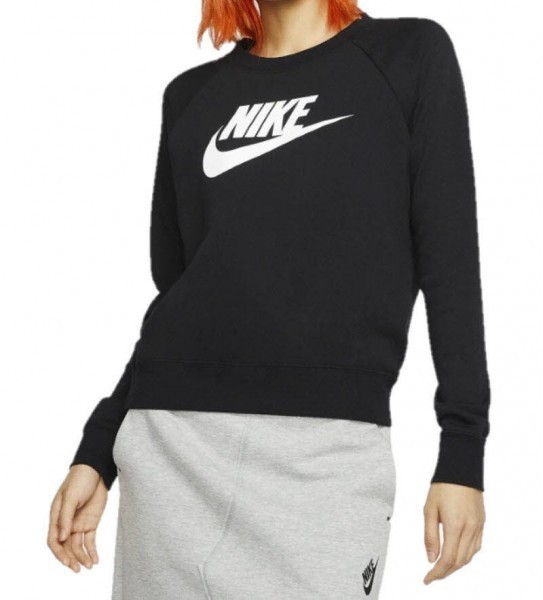 NIKE Nsw Essntl Flc Gx Crew Sweatshirt Damen schwarz