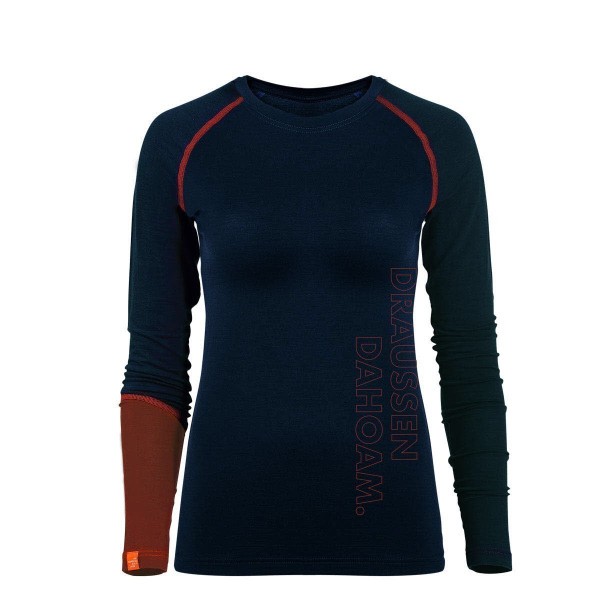 EIN SCHÖNER FLECK ERDE Ein schöner Fleck Erde Draussen zu Hause Langarmshirt Damen blau