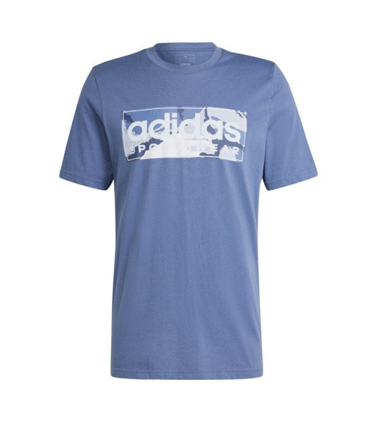 ADIDAS Camo Linear Graphic T-Shirt Herren blau