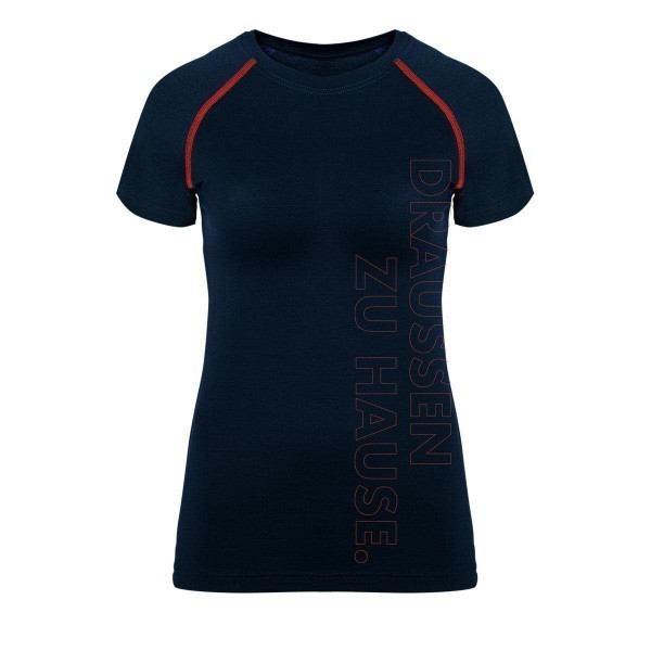 EIN SCHÖNER FLECK ERDE Ein schöner Fleck Erde Draussen zu Hause T-Shirt Damen blau