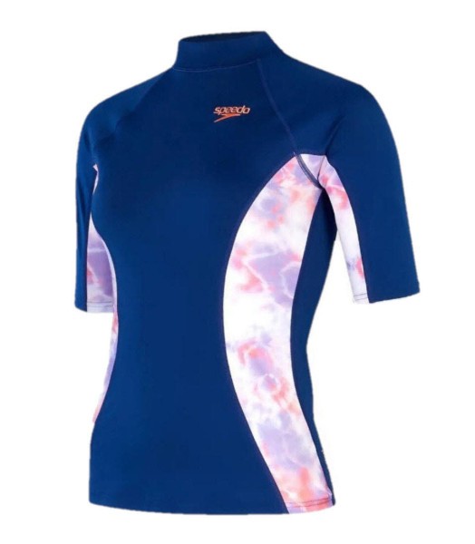SPEEDO Pnl Prt Ss Rash Top Af Blue/Purple T-Shirt Damen blau