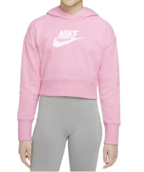 NIKE Club Ft Crop Hoodie Kinder rosa