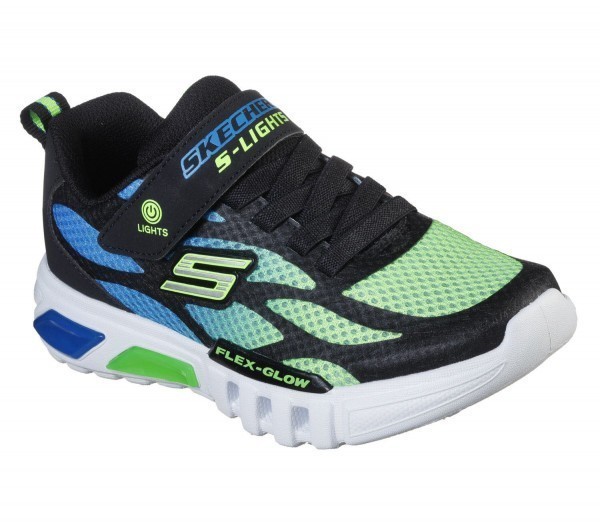 SKECHERS FLEX-GLOW - DEZLOM SCHUHE KINDER schwarz Junge