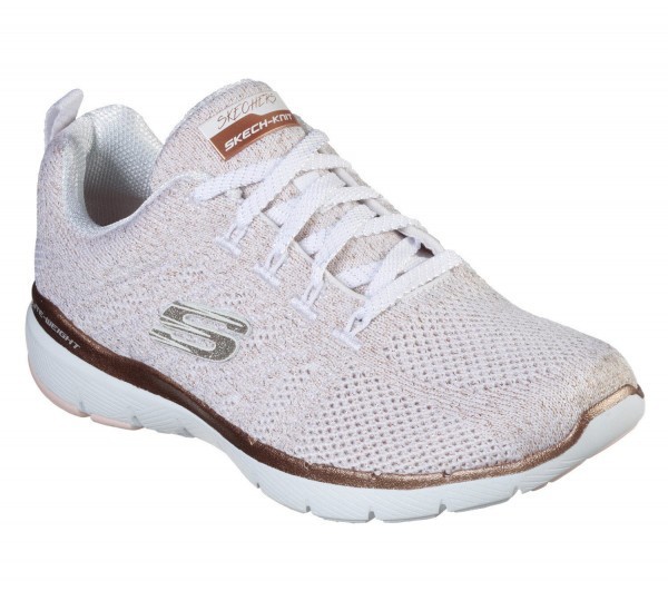 SKECHERS FLEX APPEAL 3.0 - METAL WORKS SCHUHE DAMEN weiss Damen