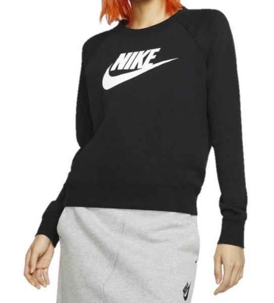 NIKE Nsw Essntl Flc Gx Crew Sweatshirt Damen schwarz