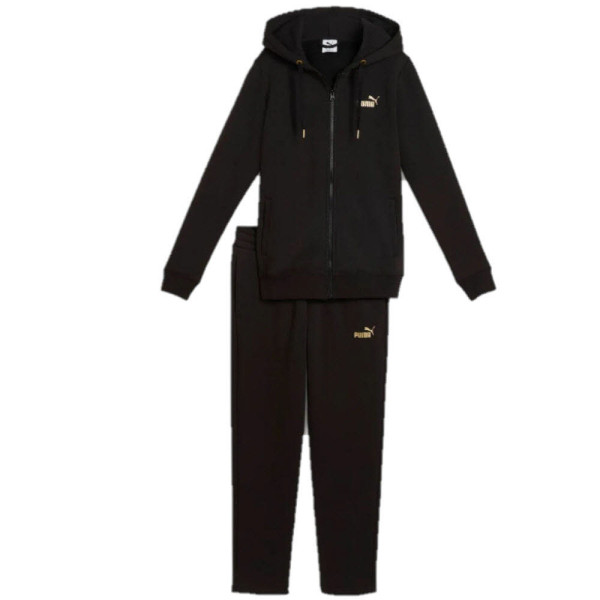 PUMA Metallic Hooded Sweat Suit Damen schwarz