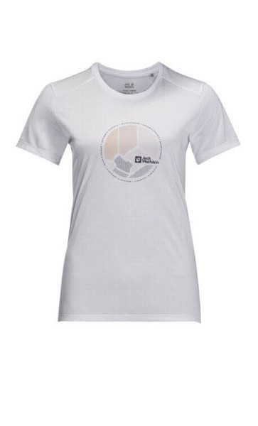 JACK WOLFSKIN Crosstrail Graphic T-Shirt Damen weiss