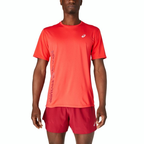ASICS Smsb Run Ss Top Herren rot