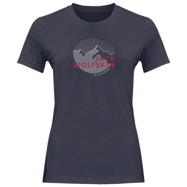 JACK WOLFSKIN Hiking S/S Graphic T-Shirt Damen blau